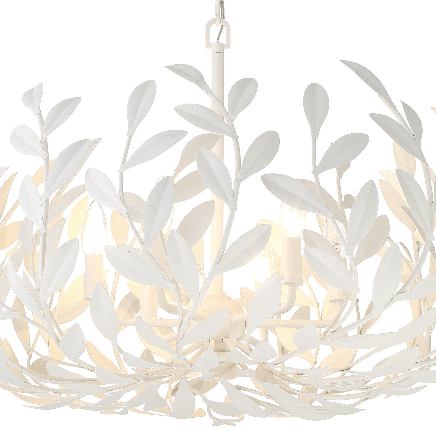 Crystorama Broche 533-MT – 27 Inch – 6 Light – Chandelier – Matte White – Damp Rated
