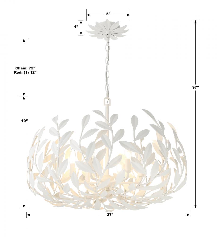 Crystorama BROCHE 533-MT Chandelier Contemporary - Matte White