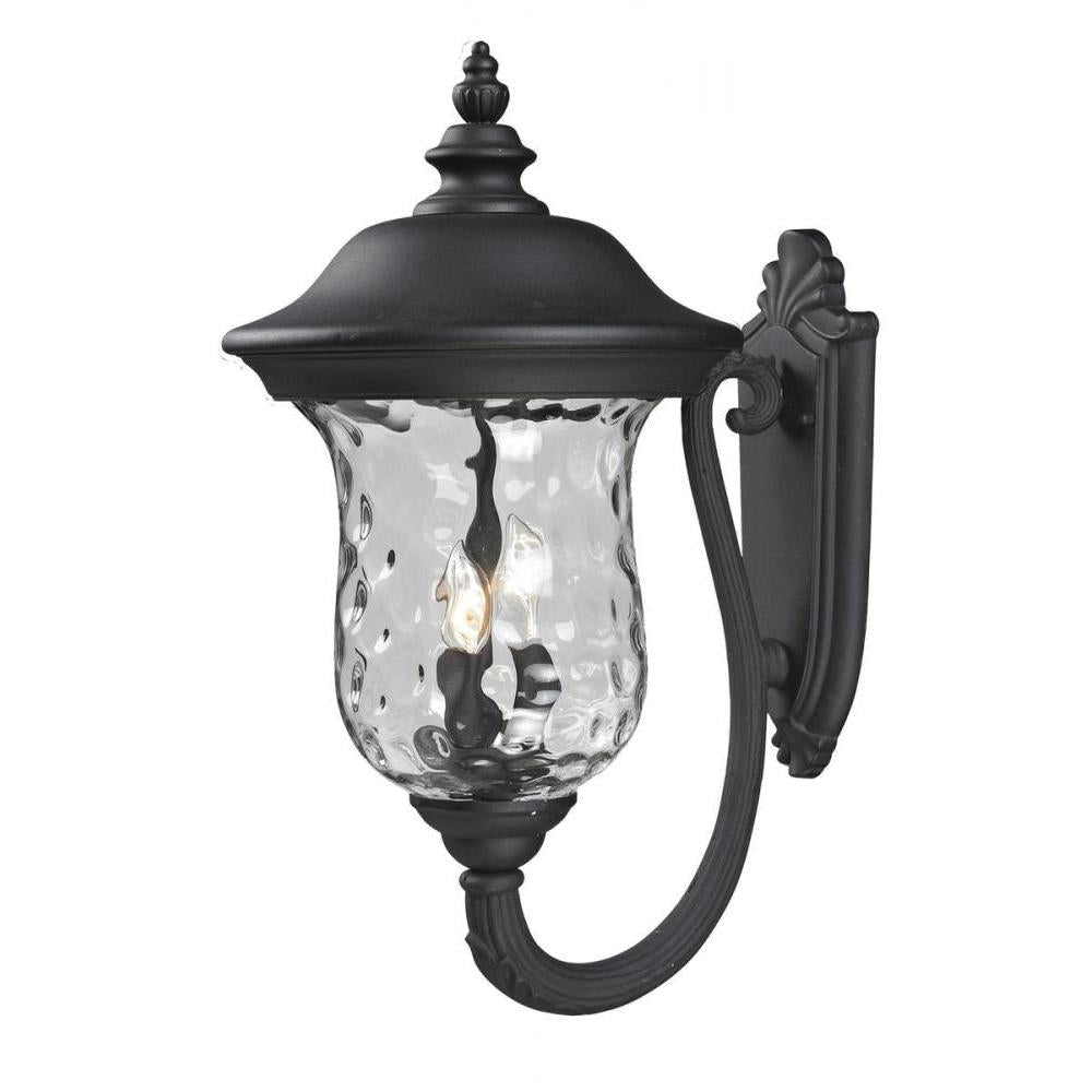 3 Light Outdoor Wall Light-Clear Waterglass