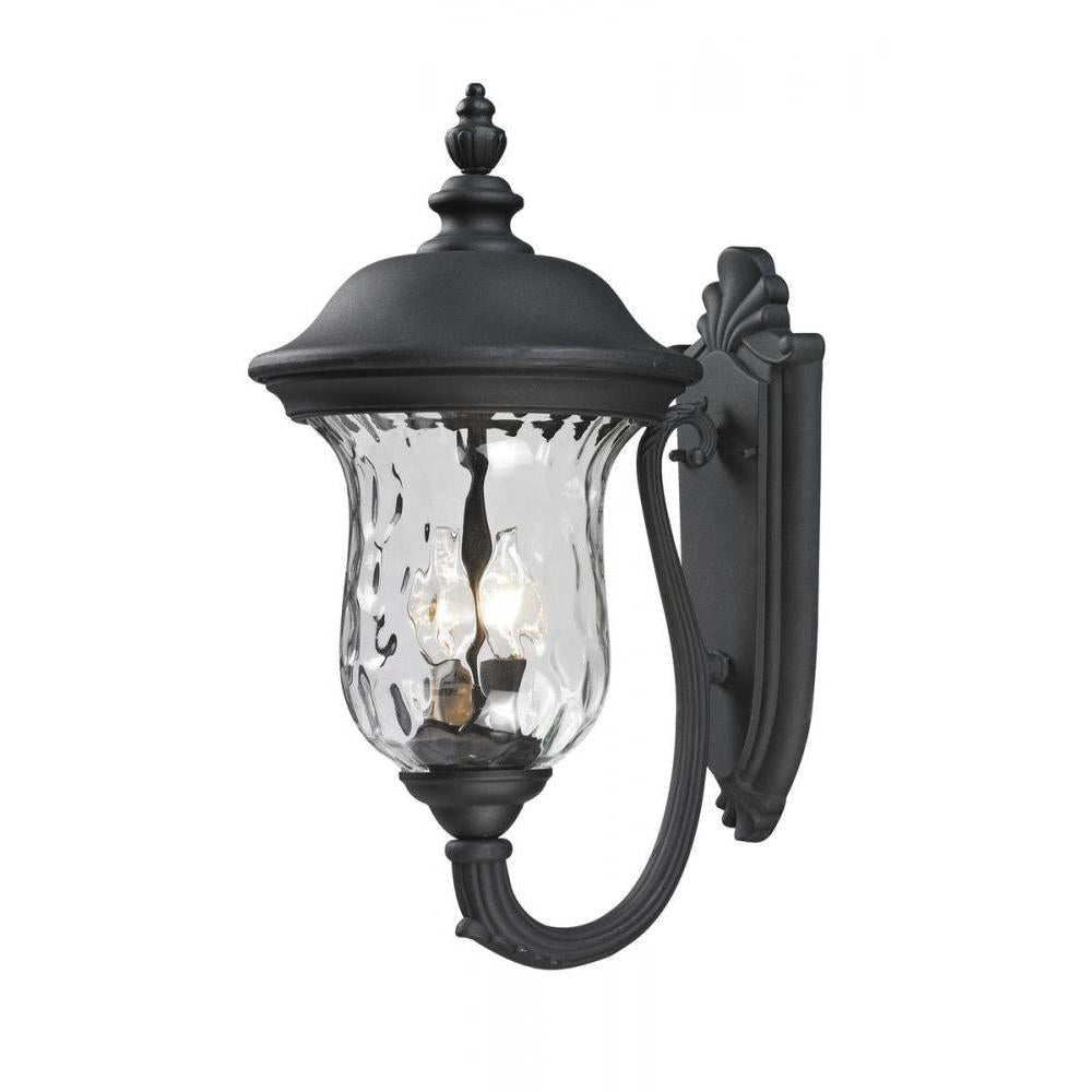 2 Light Outdoor Wall Light-Clear Waterglass