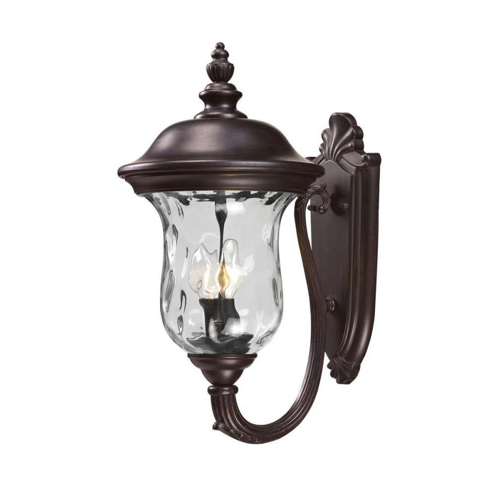 2 Light Outdoor Wall Light-Clear Waterglass