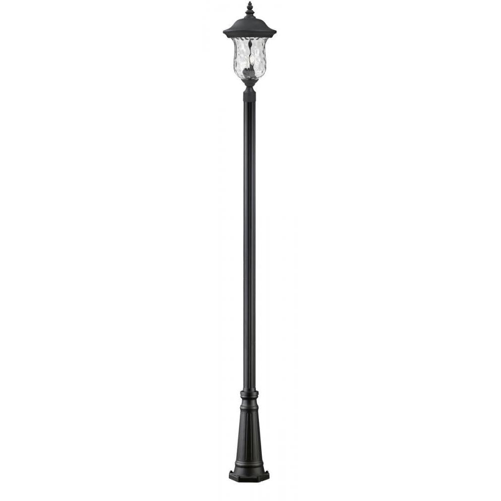 3 Light Outdoor Post Mounted Fixture-Clear Waterglass