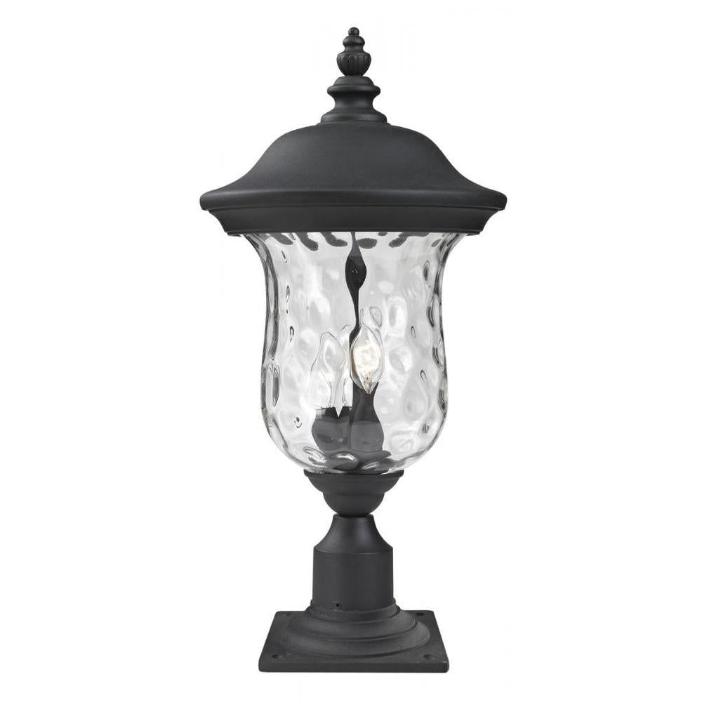 3 Light Outdoor Pier Mounted Fixture-Clear Waterglass