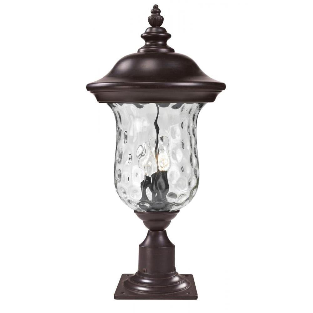 3 Light Outdoor Pier Mounted Fixture-Clear Waterglass