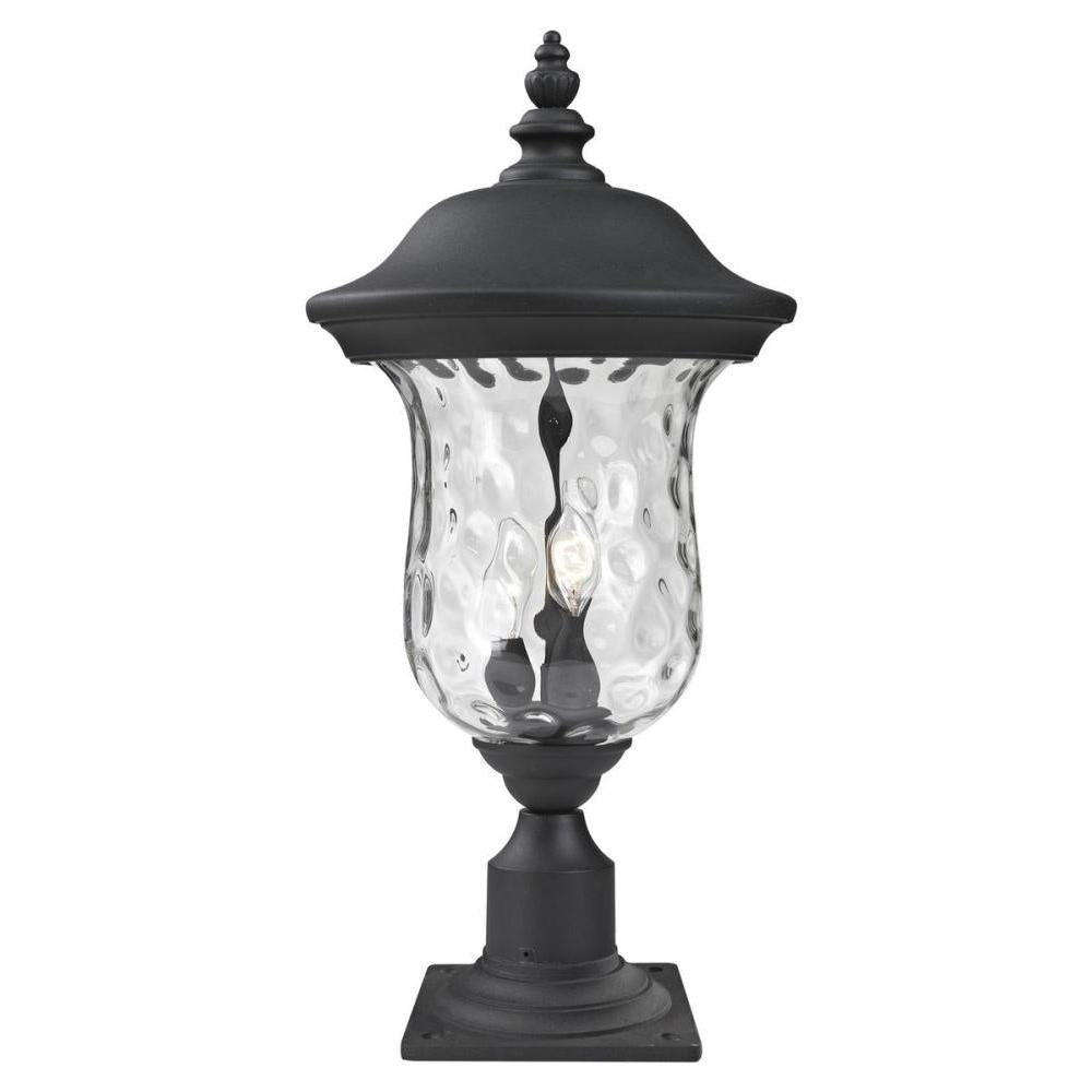 2 Light Outdoor Pier Mounted Fixture-Clear Waterglass