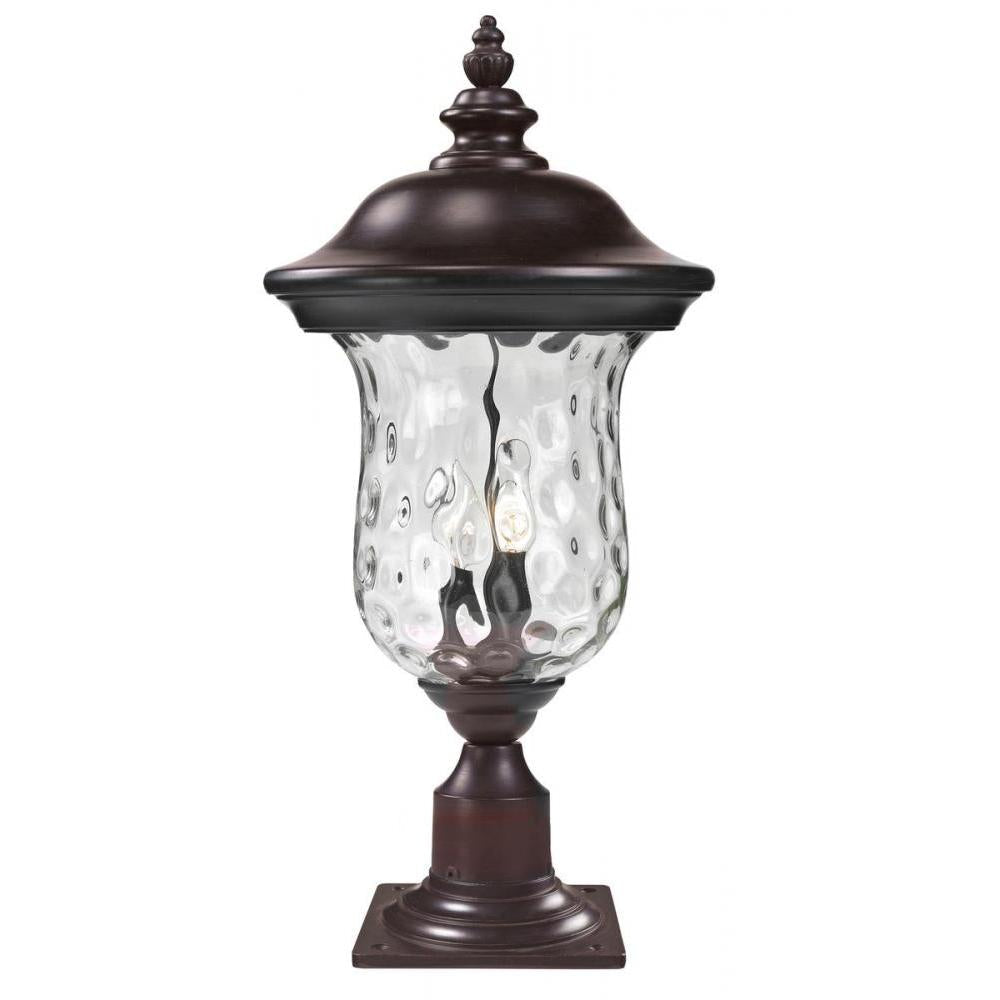 2 Light Outdoor Pier Mounted Fixture-Clear Waterglass