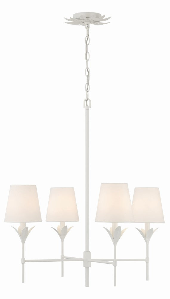 Crystorama BROCHE 534-MT Chandelier Contemporary - Matte White