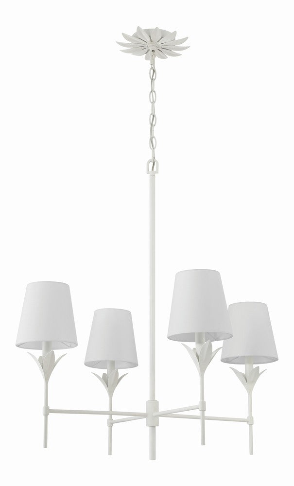 Crystorama BROCHE 534-MT Chandelier Contemporary - Matte White