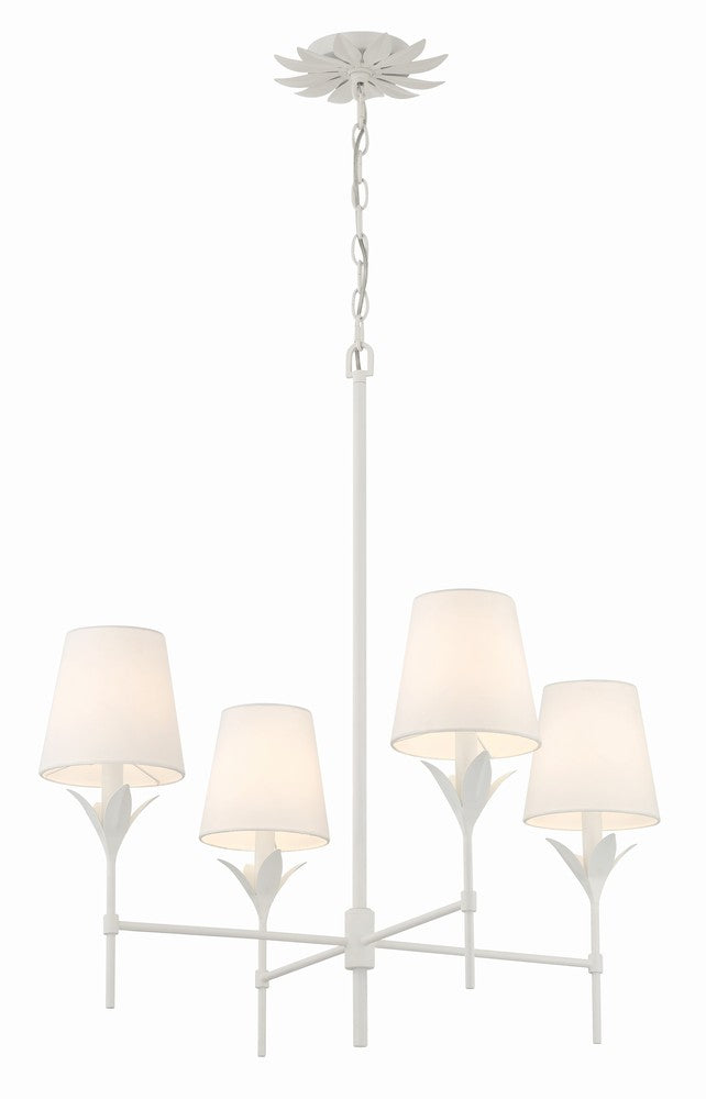 Crystorama BROCHE 534-MT Chandelier Contemporary - Matte White