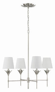 Crystorama Broche 534-SA – 28 Inch – 4 Light – Chandelier – Antique Silver – Dry Rated