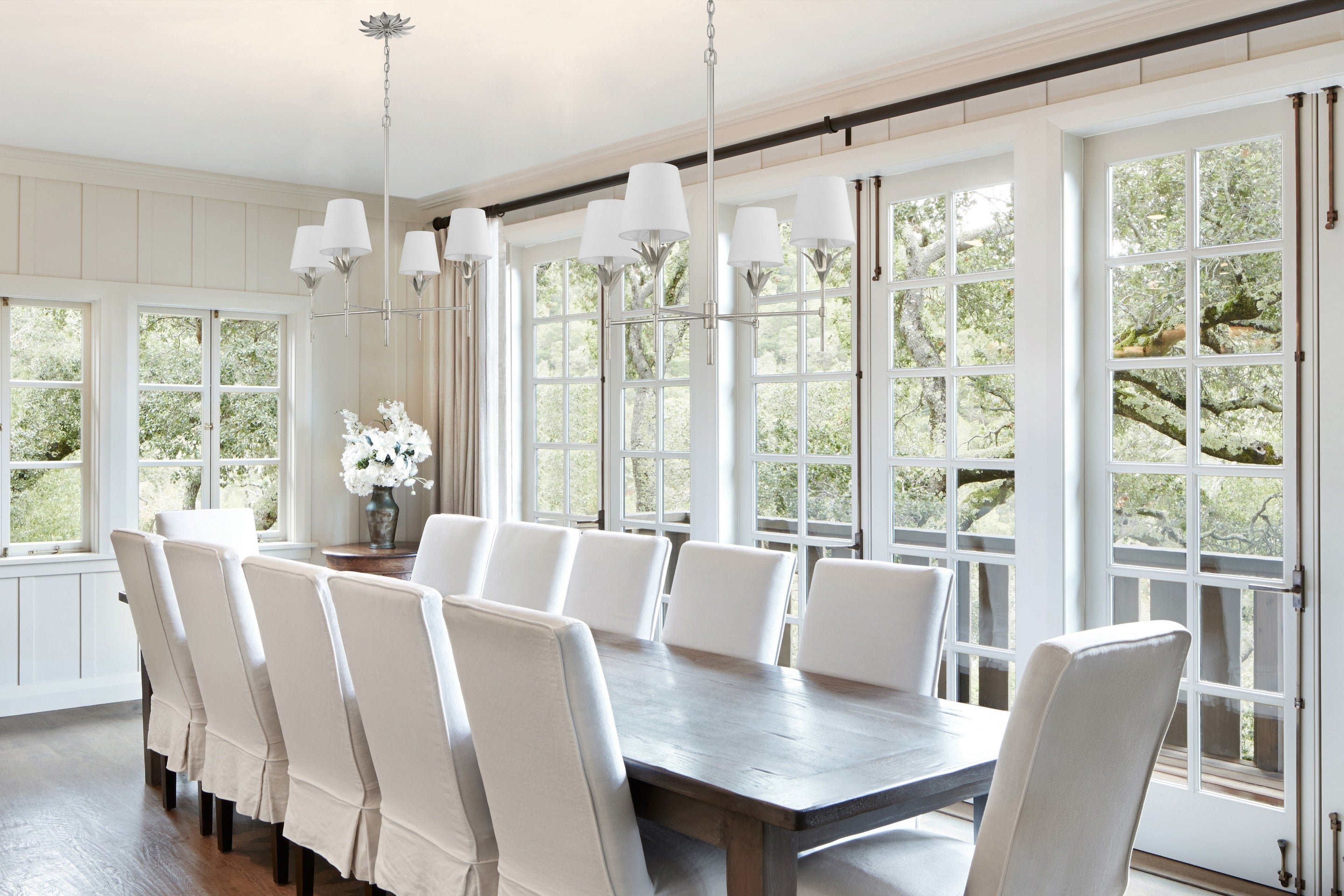 Crystorama Broche 534-SA – 28 Inch – 4 Light – Chandelier – Antique Silver – Dry Rated