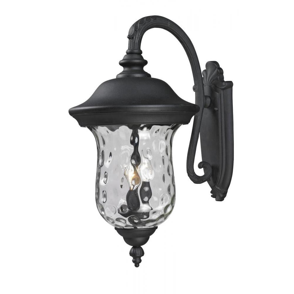 3 Light Outdoor Wall Light-Clear Waterglass