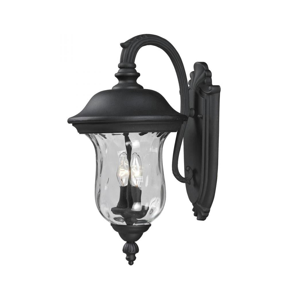 2 Light Outdoor Wall Light-Clear Waterglass