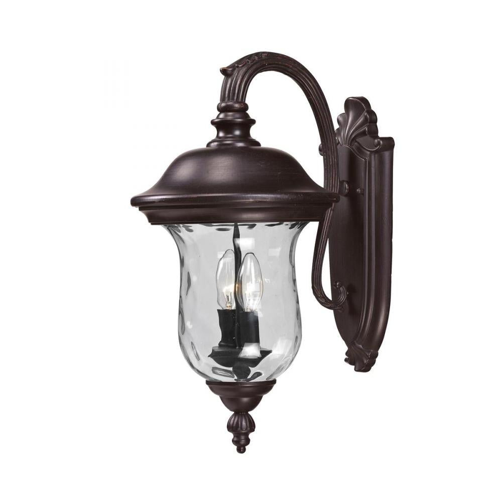 2 Light Outdoor Wall Light-Clear Waterglass