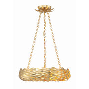 Crystorama Broche 535-GA – 18 Inch – 6 Light – Chandelier – Antique Gold – Damp Rated