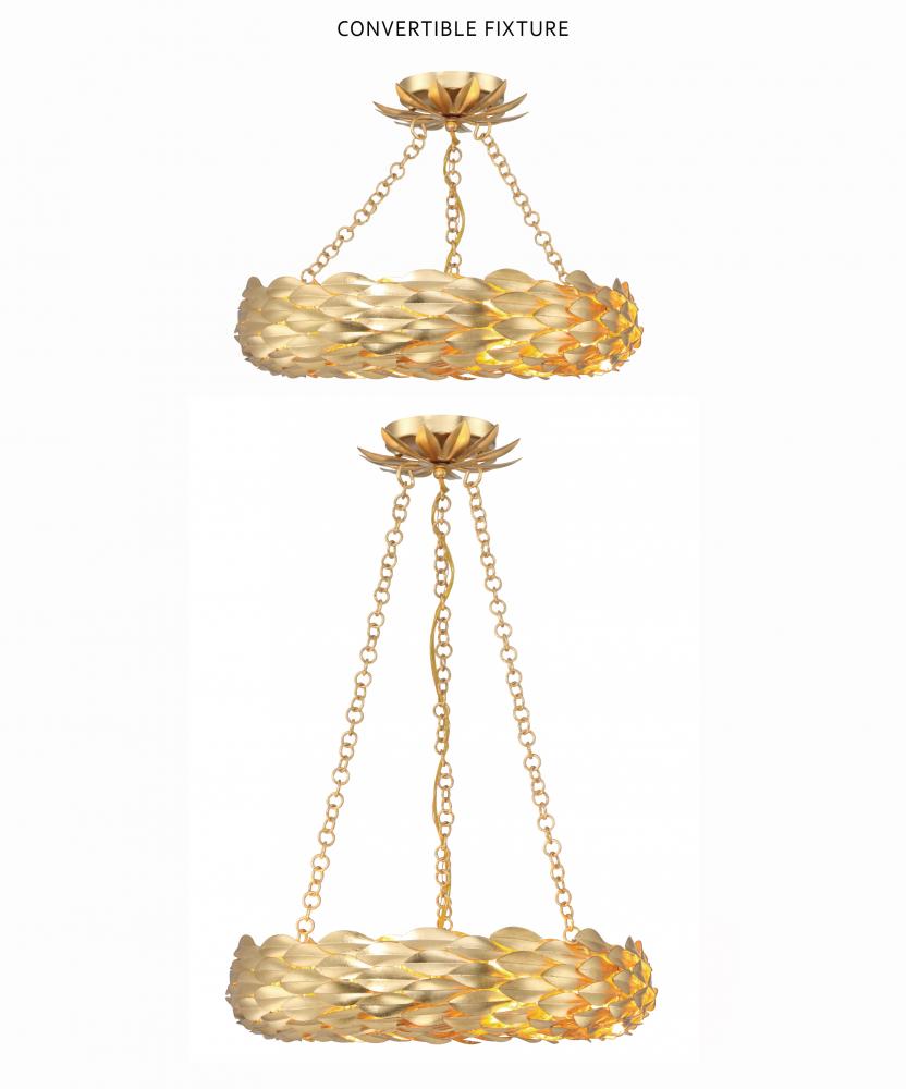 Crystorama BROCHE 535-GA Chandelier Contemporary - Antique Gold