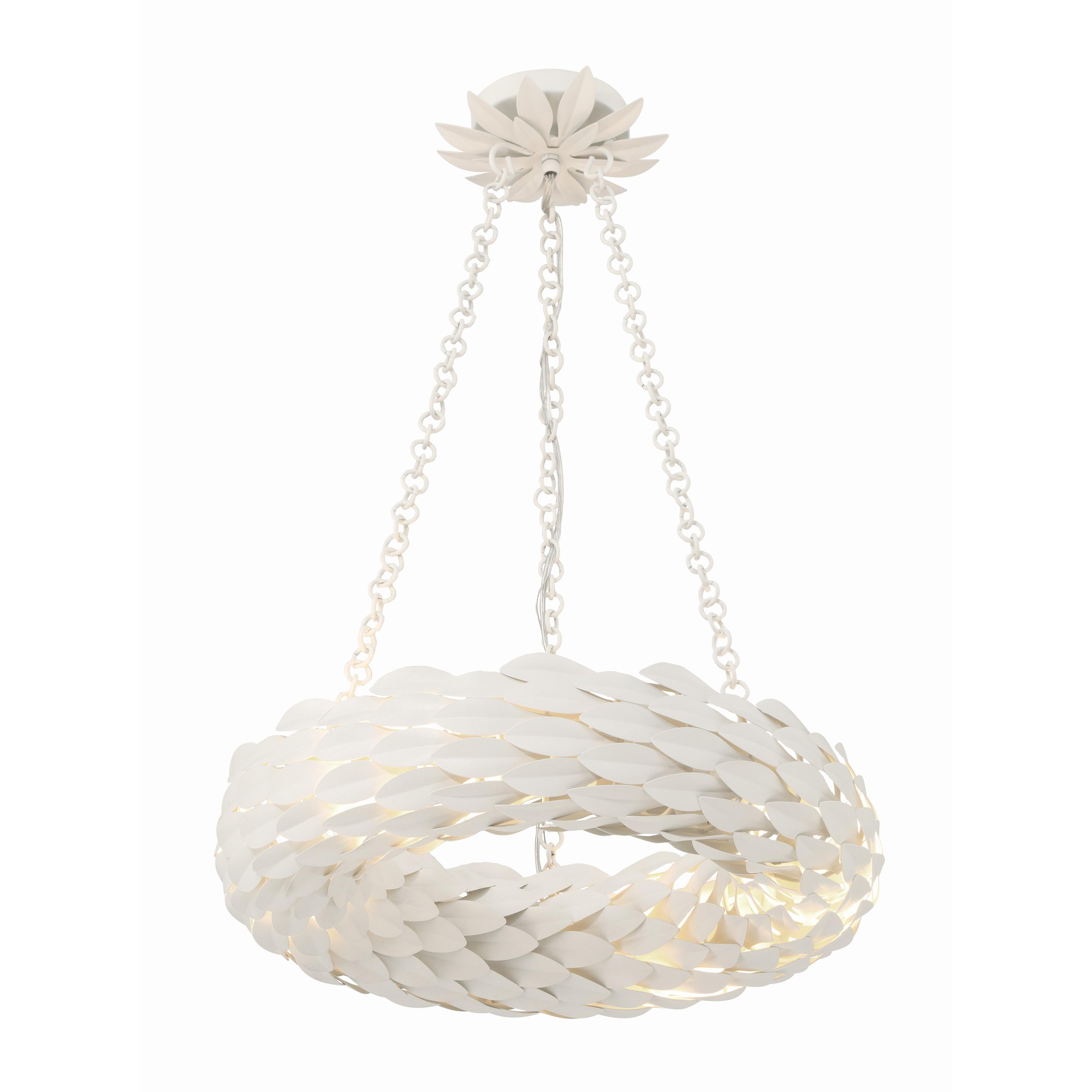 Broche 6 Light LED Matte White Chandelier
