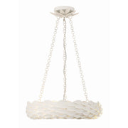 Crystorama Broche 535-MT – 18 Inch – 6 Light – Chandelier – Matte White – Damp Rated