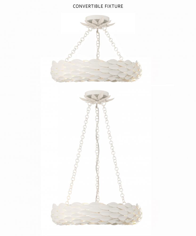 Crystorama BROCHE 535-MT Chandelier Contemporary - Matte White