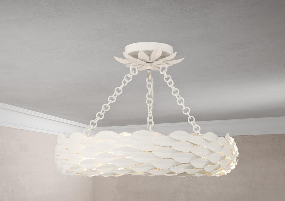 Crystorama BROCHE 535-MT_CEILING Semi Flush Mt Contemporary - Matte White