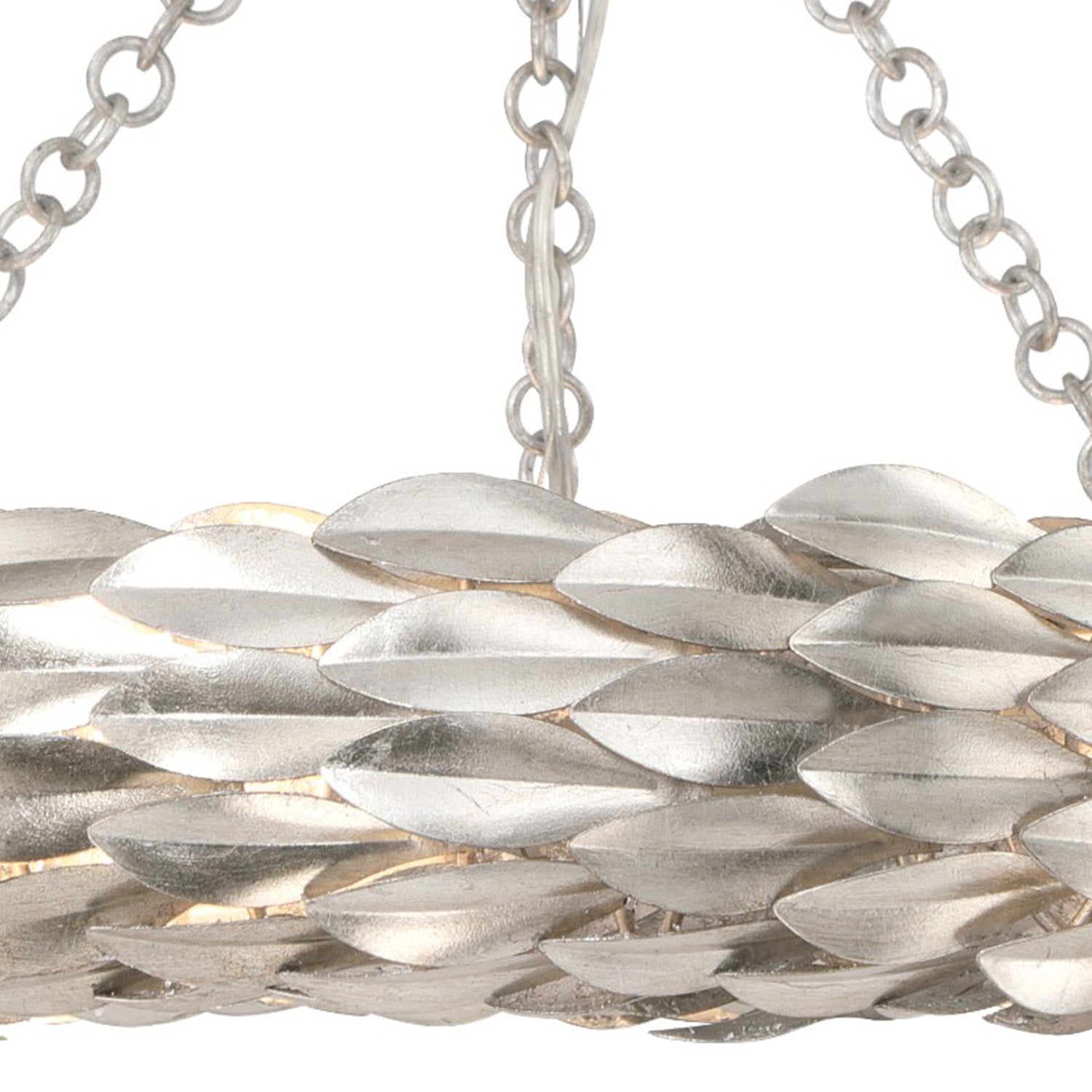 Crystorama Broche 535-SA_CEILING – 18 Inch – 6 Light – Semi Flush Mount Light – Antique Silver – Damp Rated