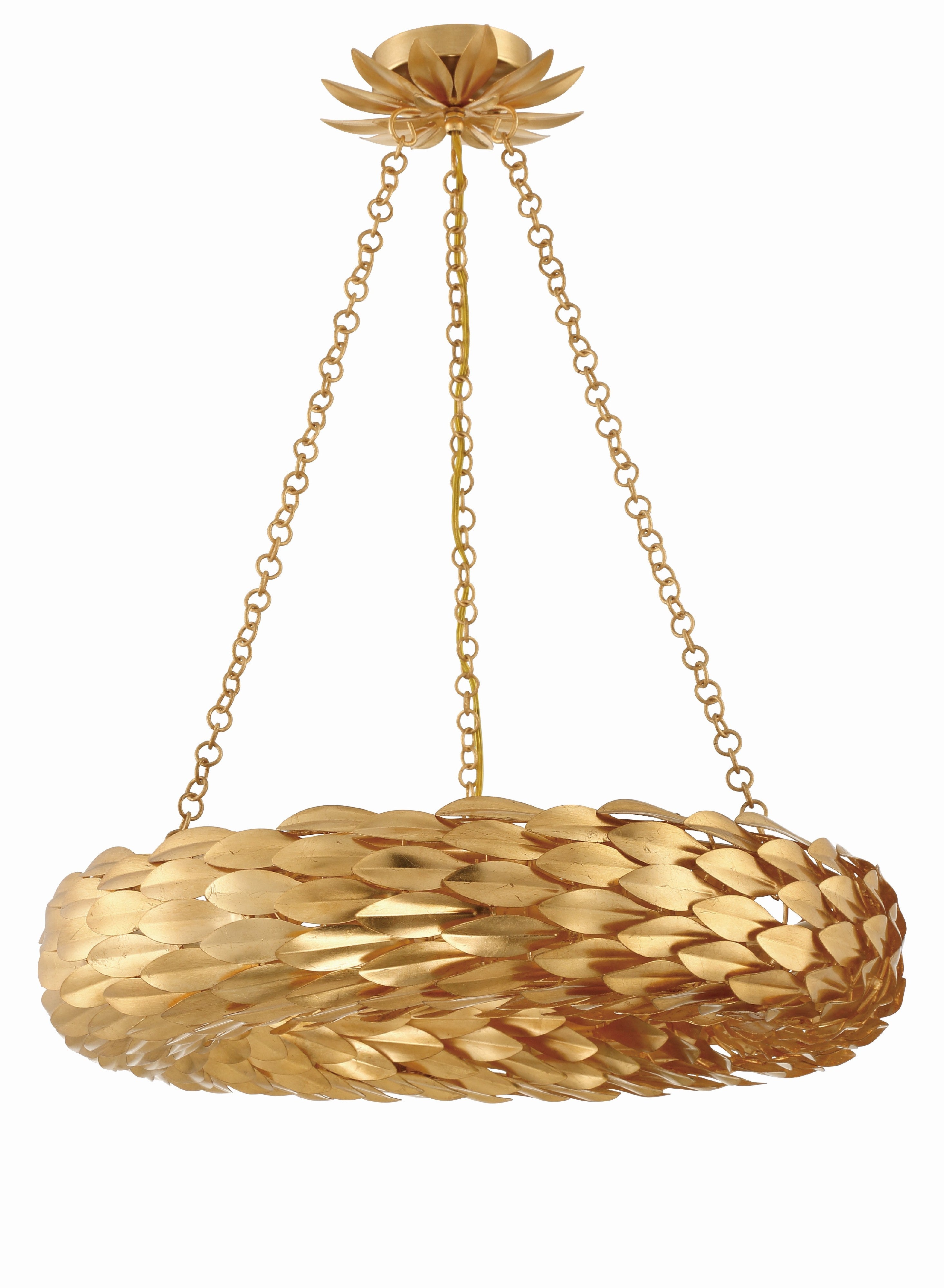 Crystorama Broche 536-GA – 24 Inch – 6 Light – Chandelier – Antique Gold – Damp Rated