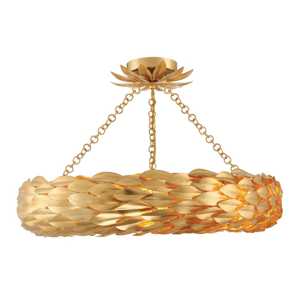 Crystorama BROCHE 536-GA_CEILING Flush Mount Contemporary - Antique Gold