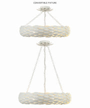 Crystorama Broche 536-MT_CEILING – 24 Inch – 6 Light – Semi Flush Mount Light – Matte White – Damp Rated