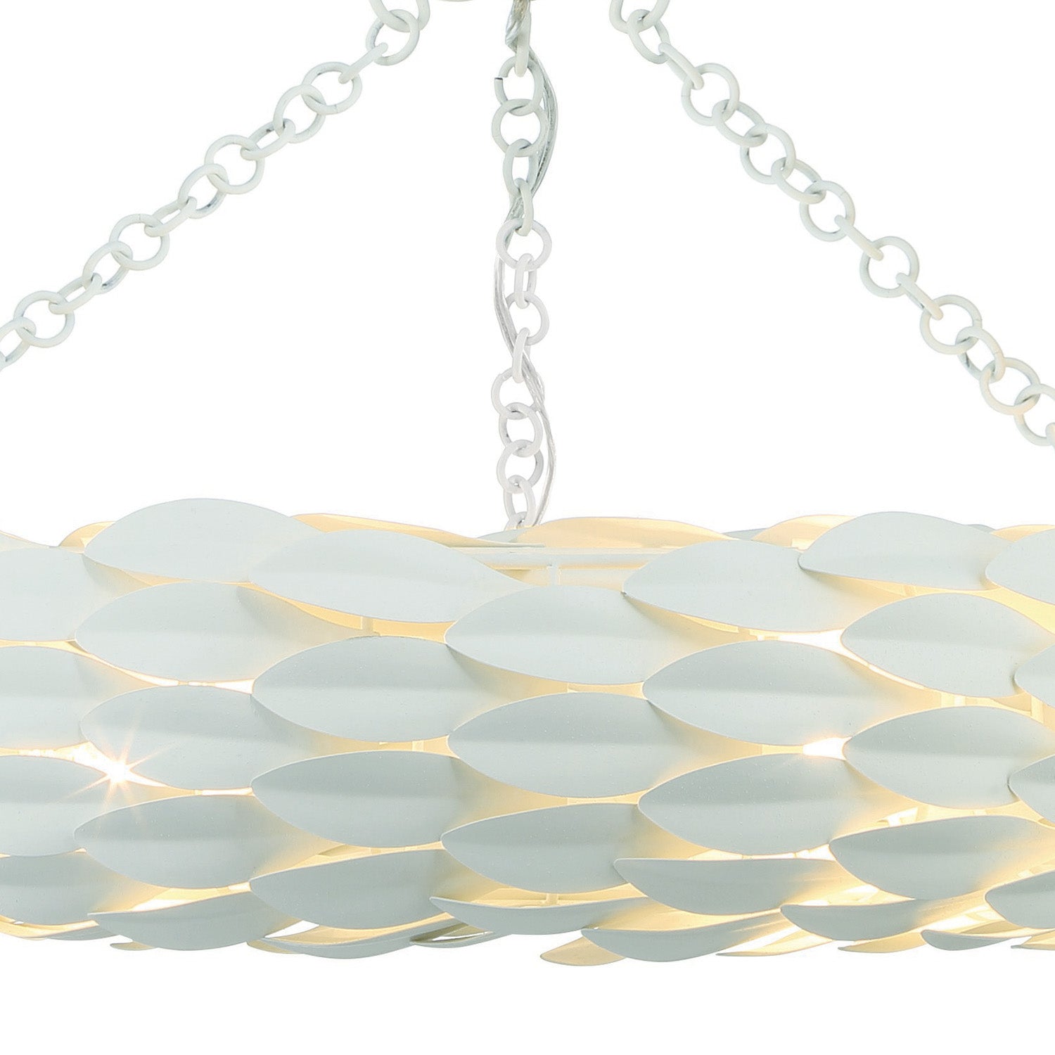 Crystorama Broche 536-MT_CEILING – 24 Inch – 6 Light – Semi Flush Mount Light – Matte White – Damp Rated