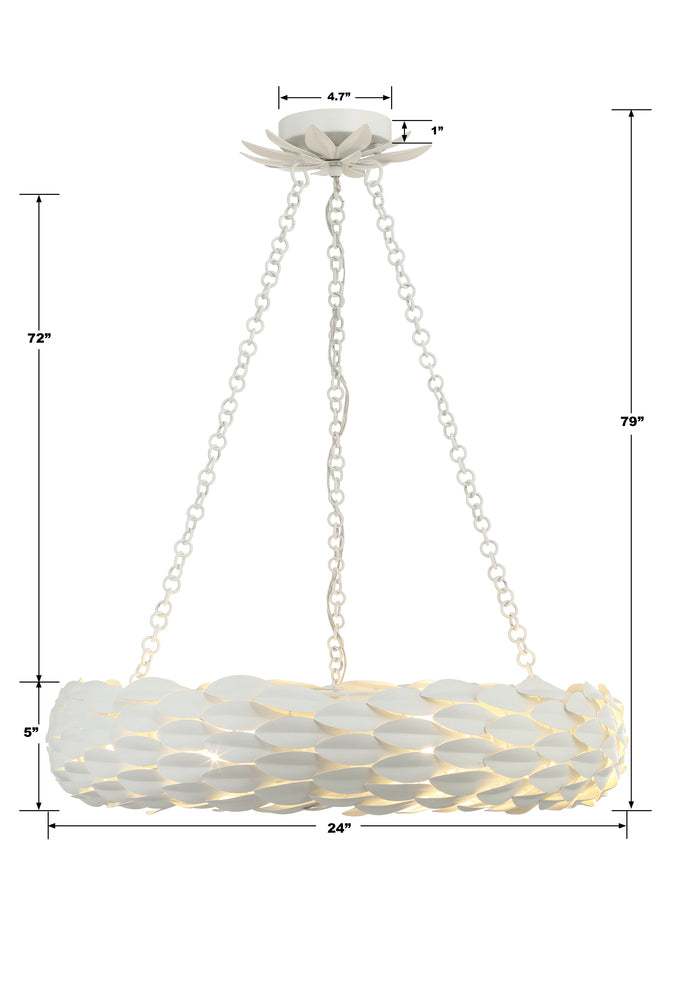 Crystorama BROCHE 536-MT Chandelier Contemporary - Matte White