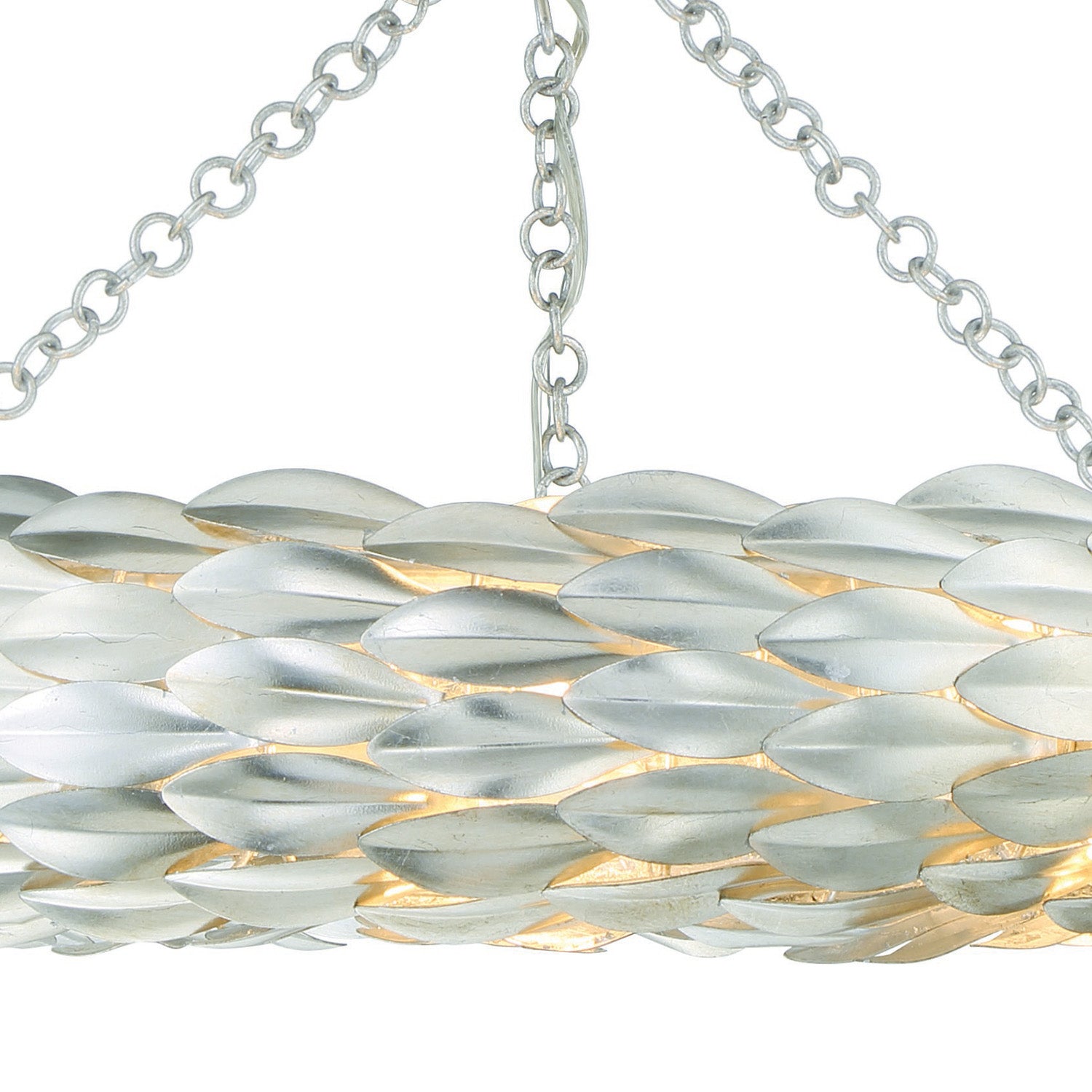 Crystorama Broche 536-SA_CEILING – 24 Inch – 6 Light – Semi Flush Mount Light – Antique Silver – Damp Rated