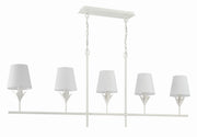 Crystorama Broche 537-MT – 53.5 Inch – 5 Light – Chandelier – Matte White – Dry Rated