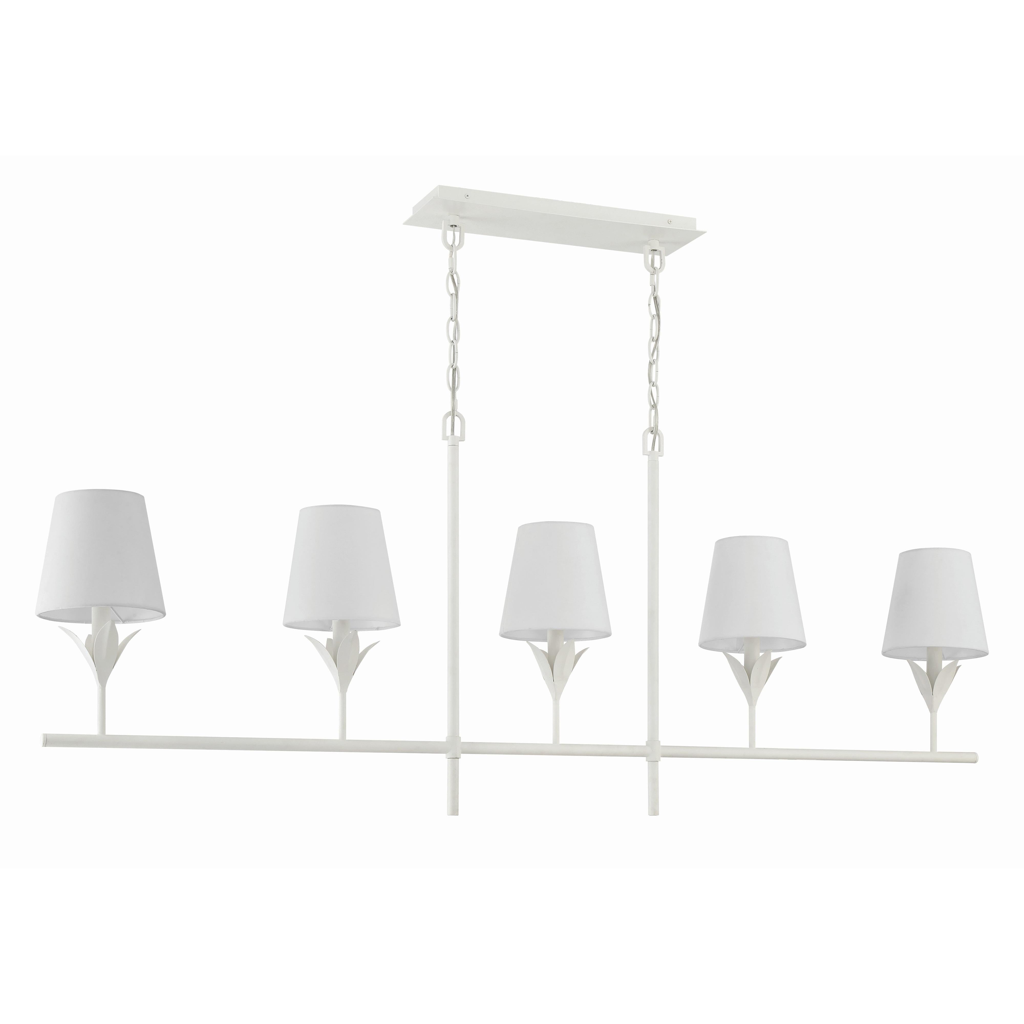 Crystorama Broche 537-MT – 53.5 Inch – 5 Light – Chandelier – Matte White – Dry Rated