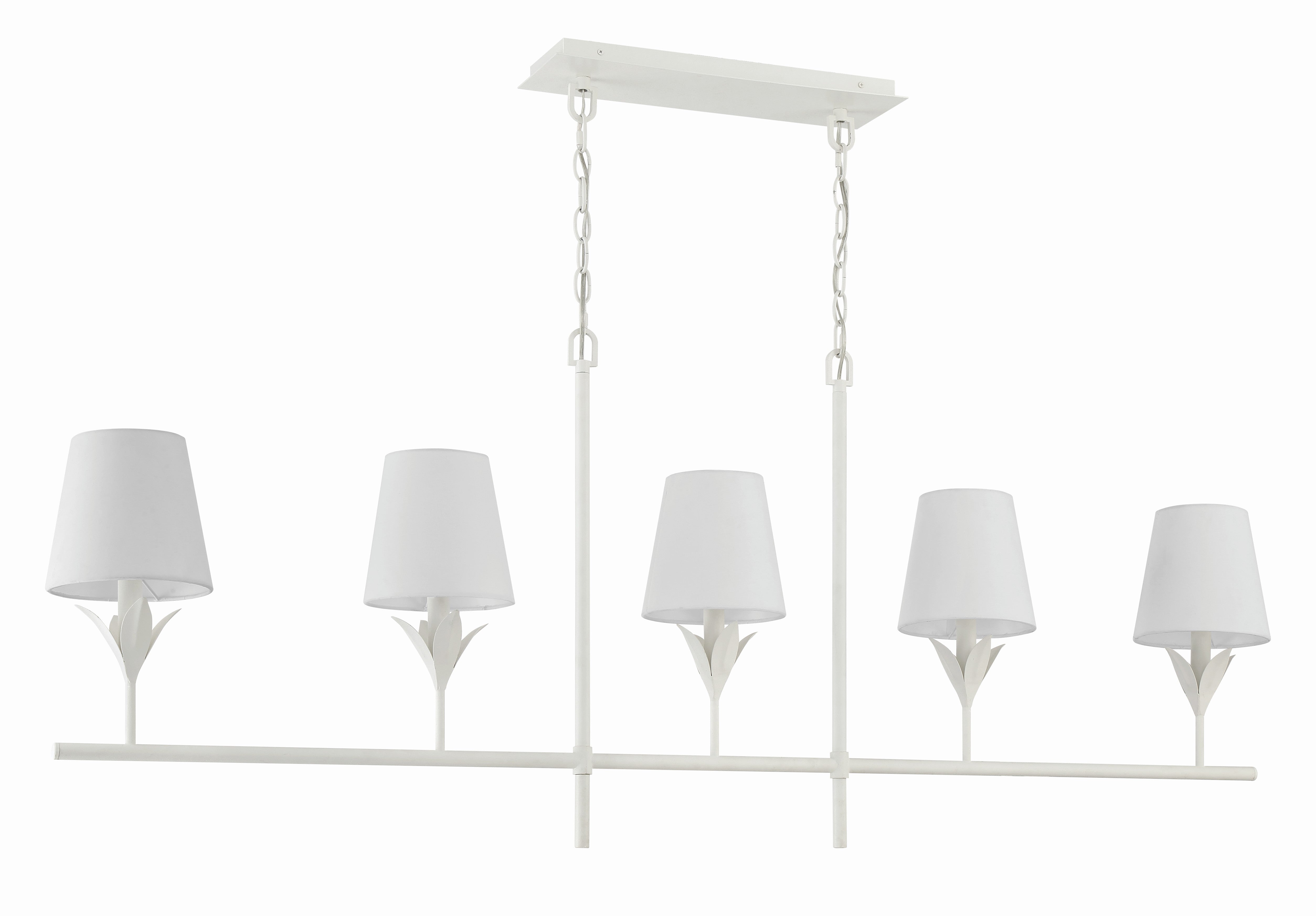 Crystorama Broche 537-MT – 53.5 Inch – 5 Light – Chandelier – Matte White – Dry Rated