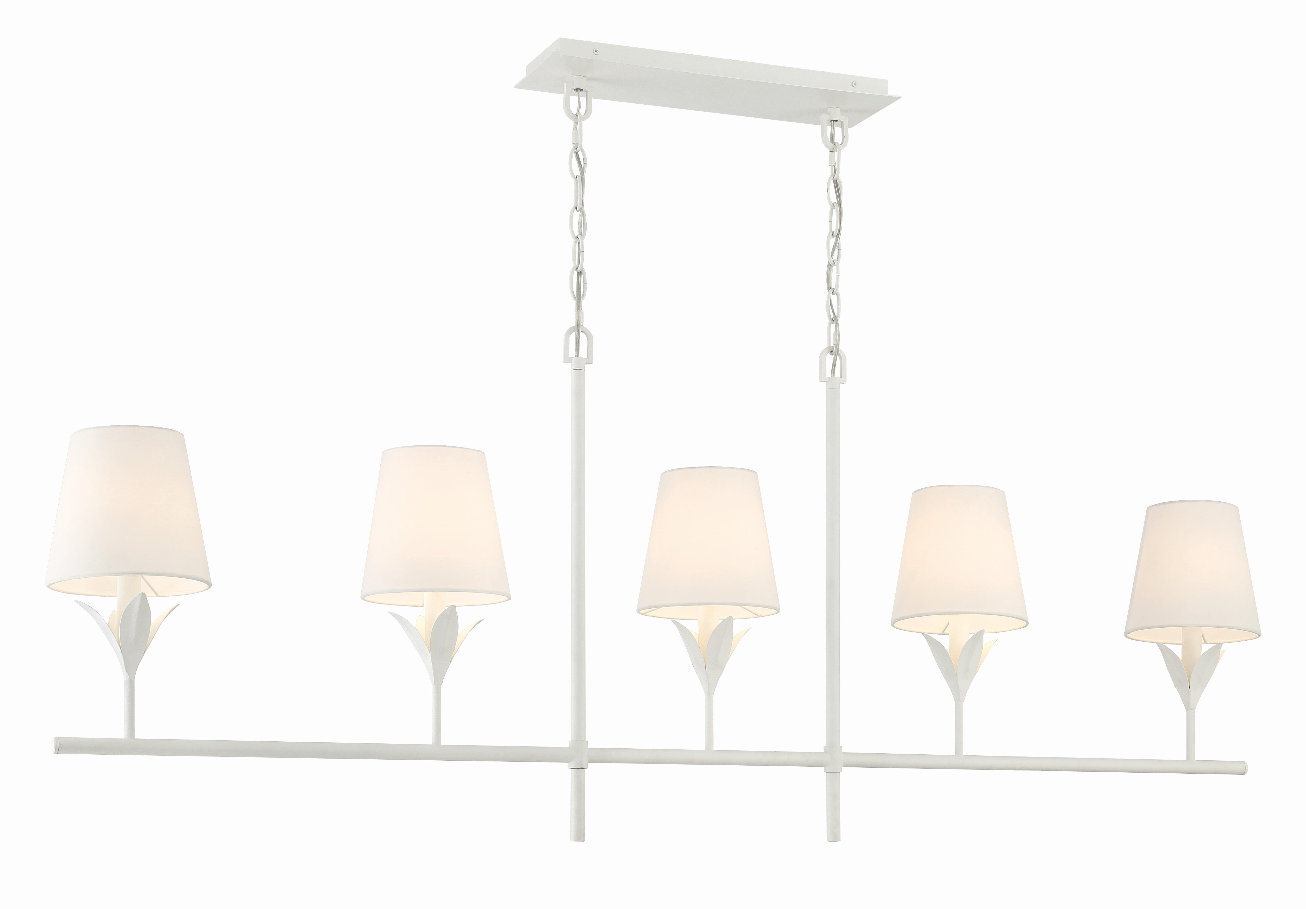 Crystorama Broche 537-MT – 53.5 Inch – 5 Light – Chandelier – Matte White – Dry Rated