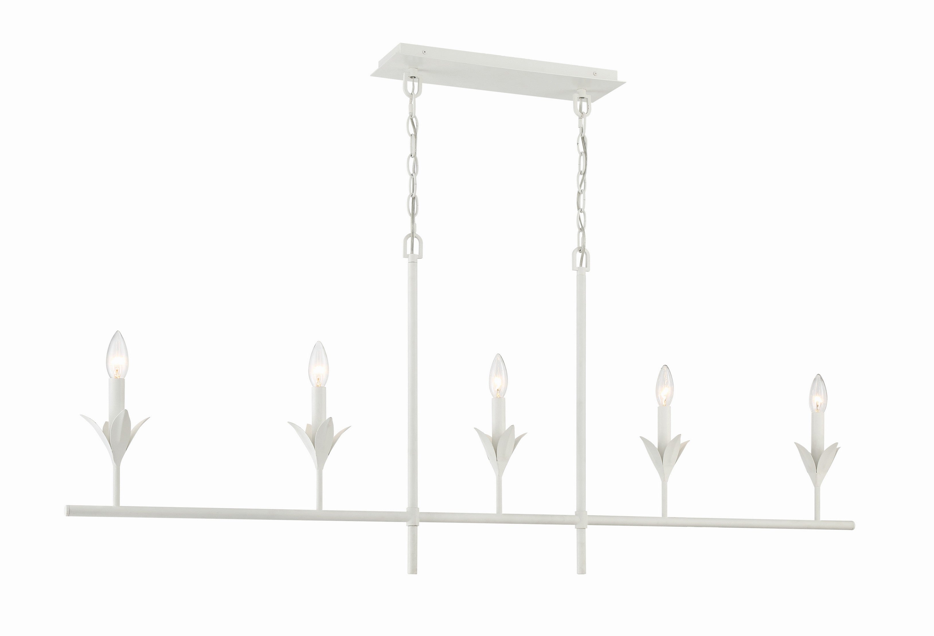 Crystorama Broche 537-MT – 53.5 Inch – 5 Light – Chandelier – Matte White – Dry Rated