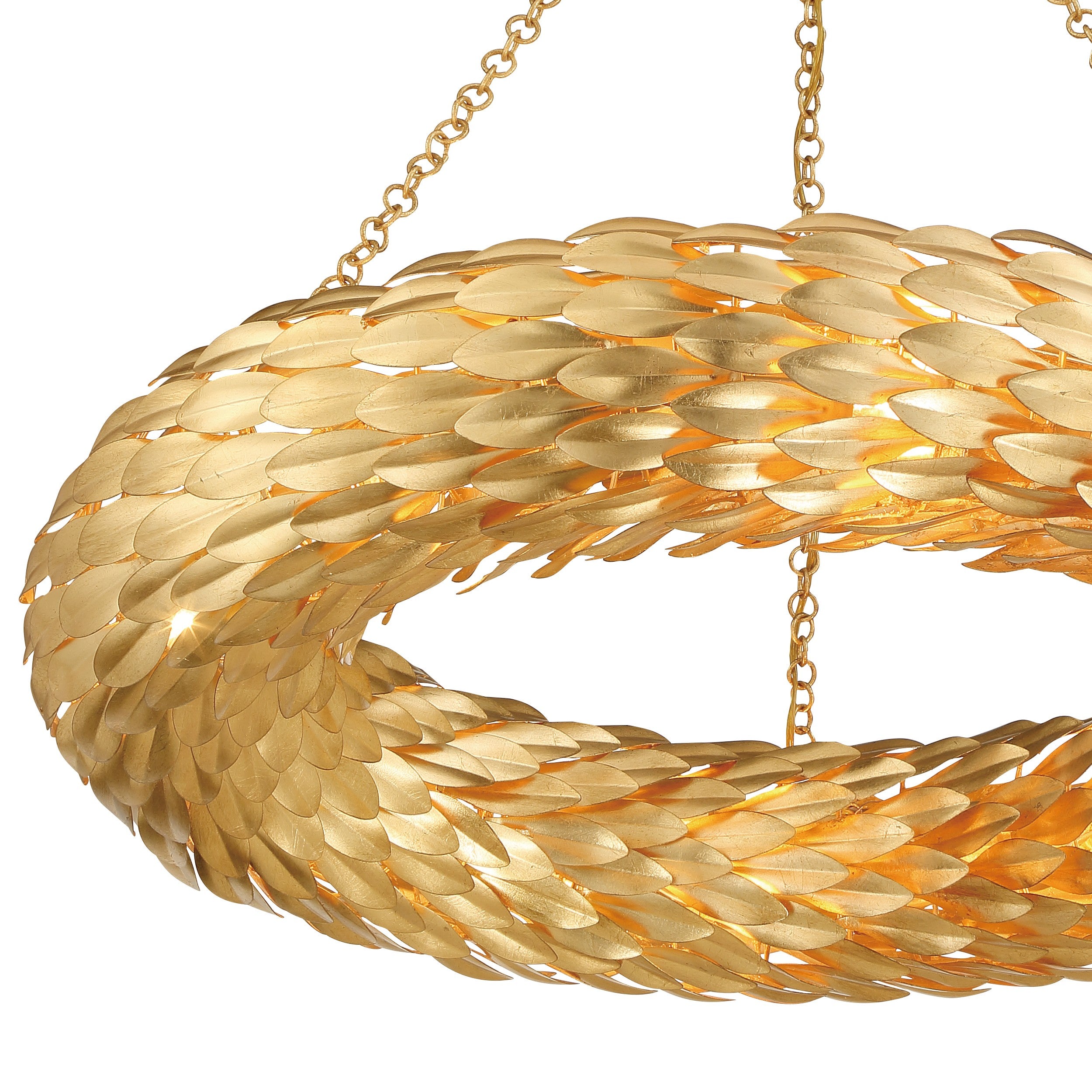 Crystorama Broche 538-GA – 33.5 Inch – 8 Light – Chandelier – Antique Gold – Damp Rated