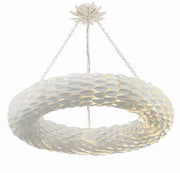Crystorama Broche 538-MT – 33.5 Inch – 8 Light – Chandelier – Matte White – Damp Rated