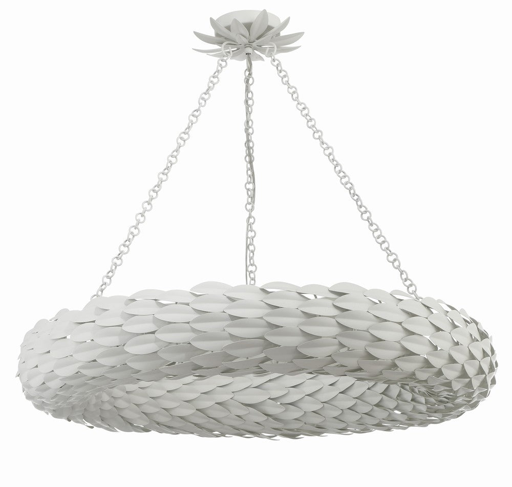 Crystorama BROCHE 538-MT Chandelier Contemporary - Matte White