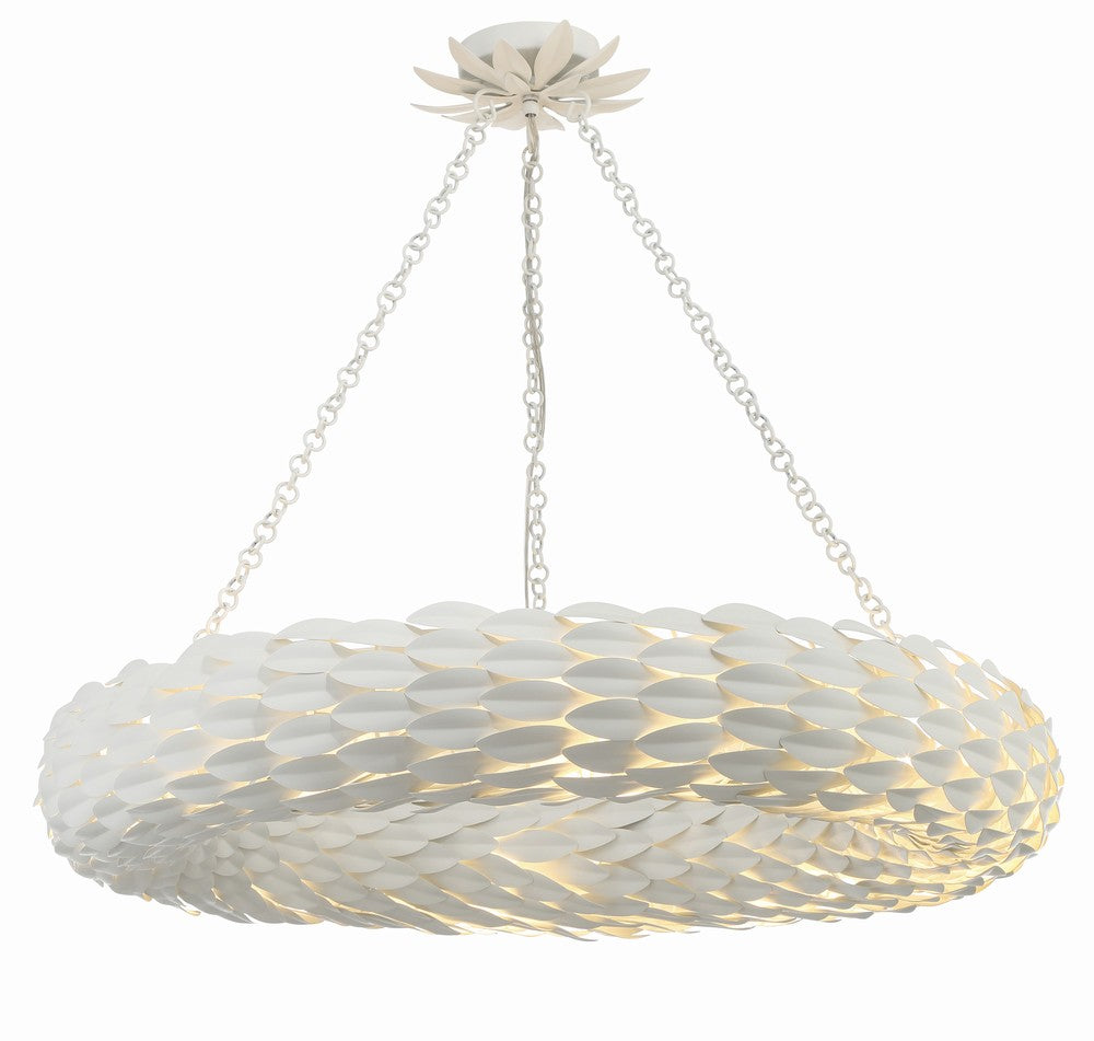 Crystorama BROCHE 538-MT Chandelier Contemporary - Matte White