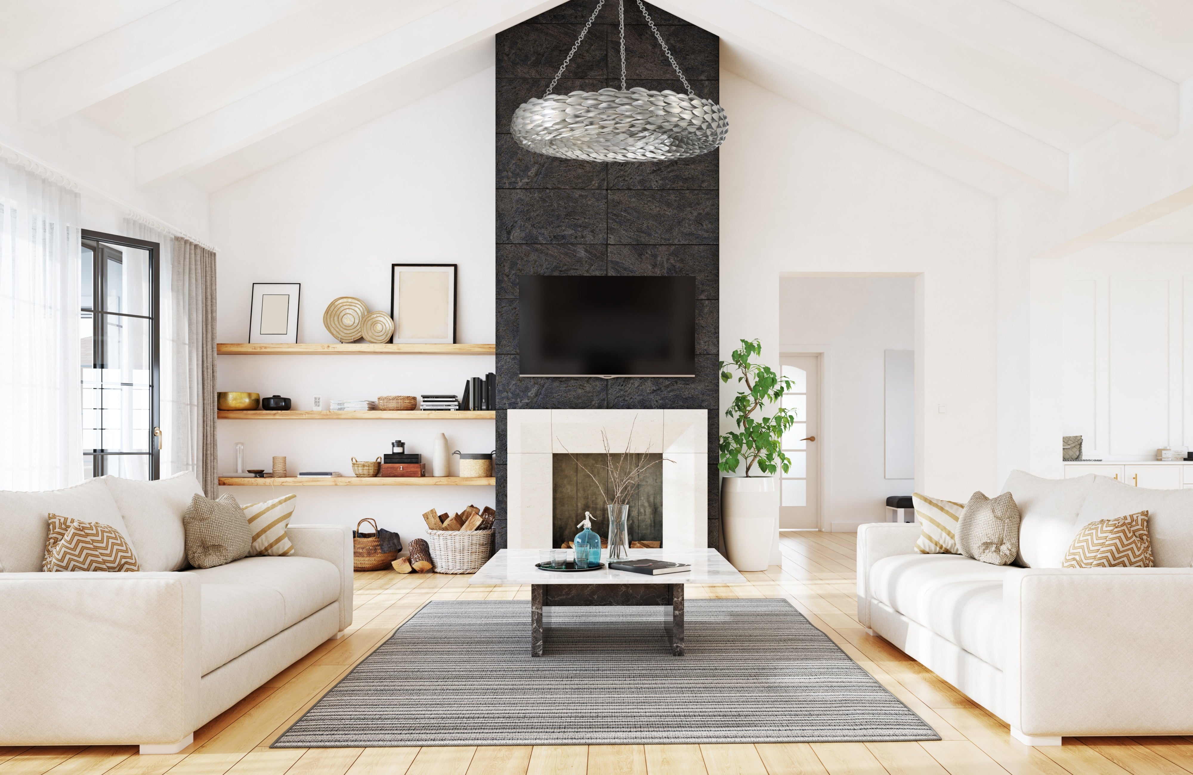 Crystorama Broche 538-SA – 33.5 Inch – 8 Light – Chandelier – Antique Silver – Damp Rated