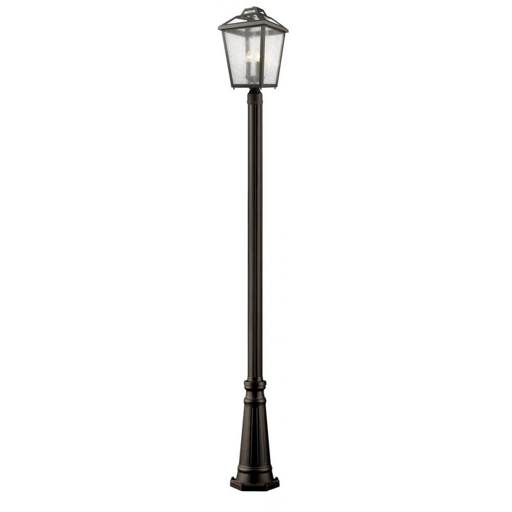 3 Light Outdoor Post Mounted Fixture-Clear Seedy