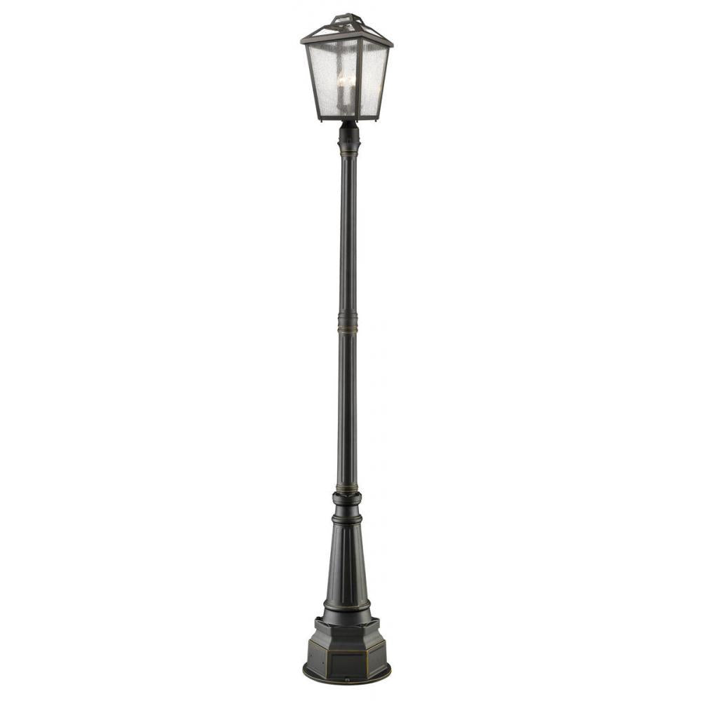 3 Light Outdoor Post Mounted Fixture-Clear Seedy