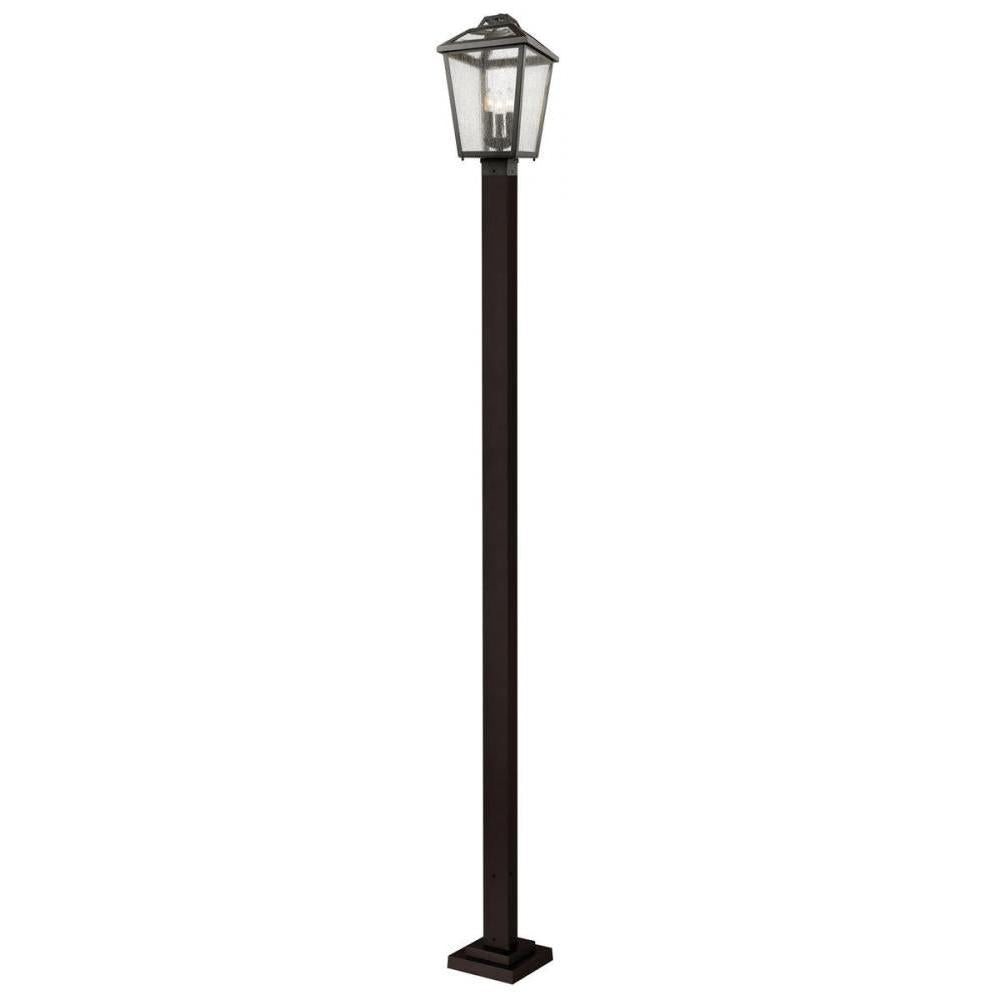 3 Light Outdoor Post Mounted Fixture-Clear Seedy
