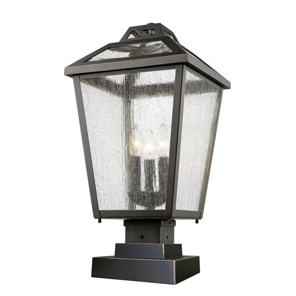 3 Light Outdoor Pier Mounted Fixture-Clear Seedy