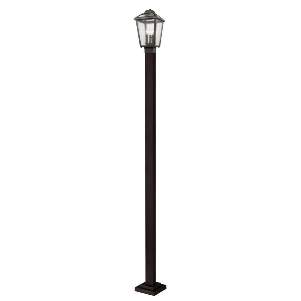 3 Light Outdoor Post Mounted Fixture-Clear Seedy