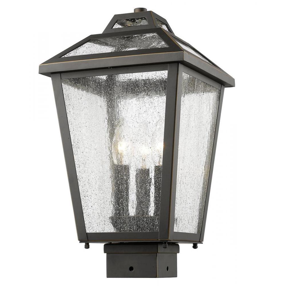 3 Light Outdoor Post Mount Fixture-Clear Seedy