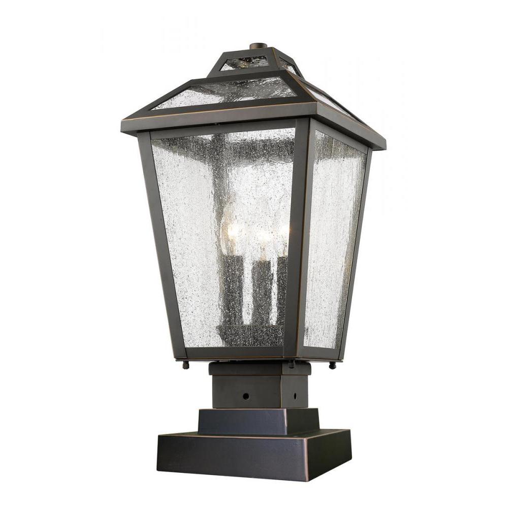 3 Light Outdoor Pier Mounted Fixture-Clear Seedy