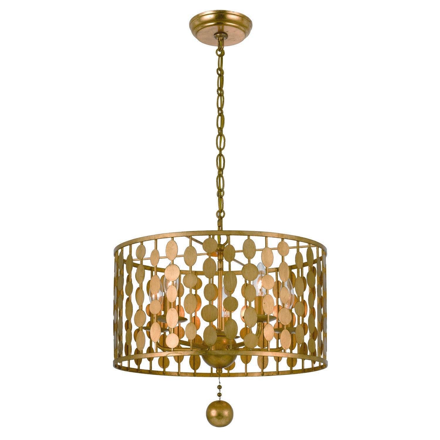 Crystorama Layla 545-GA – 18 Inch – 5 Light – Chandelier – Antique Gold – Damp Rated