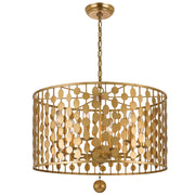 Crystorama Layla 546-GA – 23.75 Inch – 6 Light – Chandelier – Antique Gold – Damp Rated